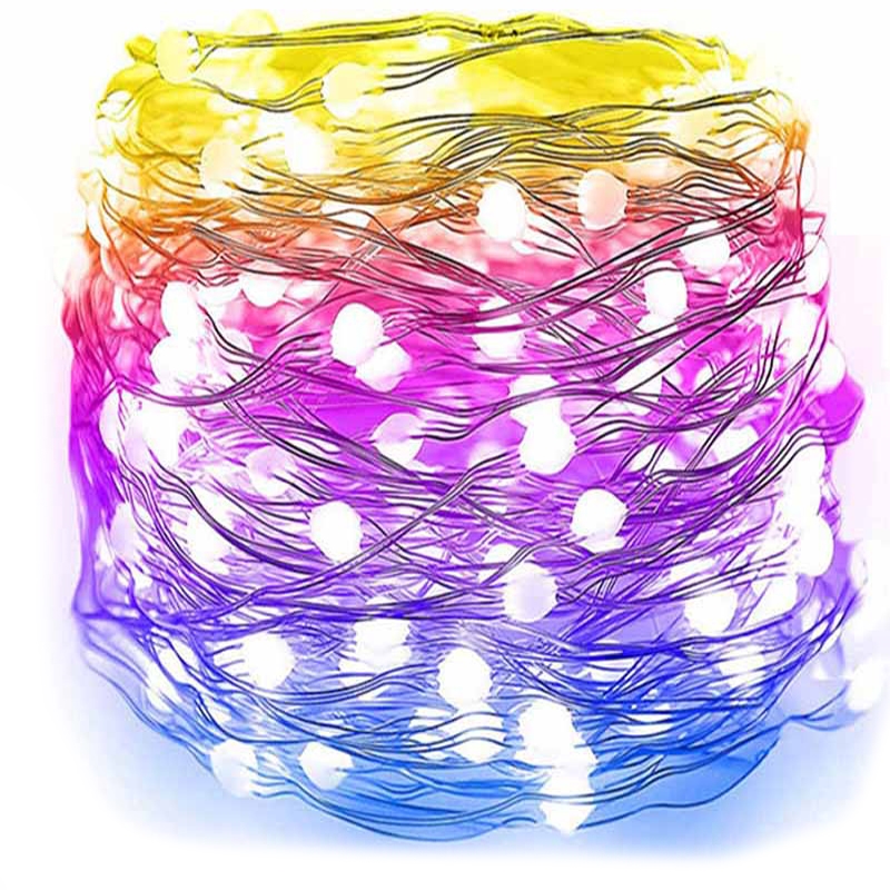 Lampki druciki na baterie 50 LED Multikolor