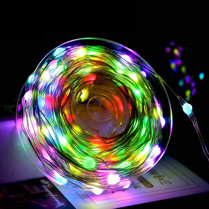 Lampki druciki na baterie 50 LED Multikolor