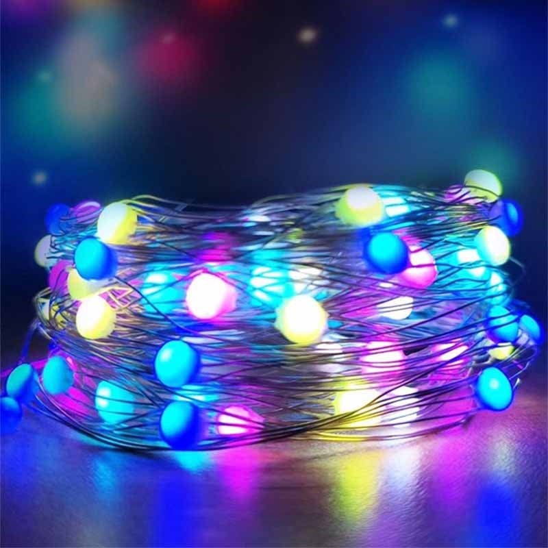 Lampki druciki na baterie 50 LED Multikolor