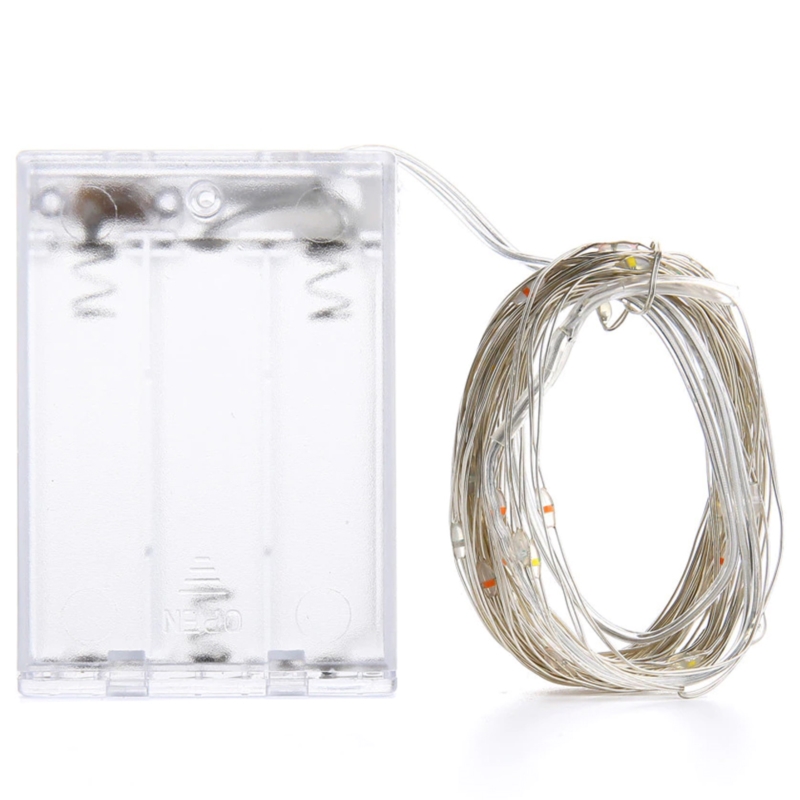 Lampki druciki na baterie 50 LED Multikolor