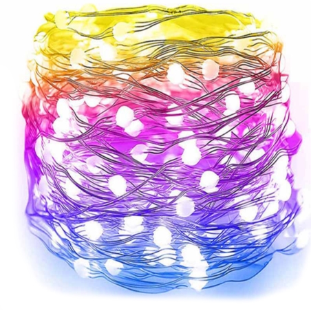 Lampki druciki na baterie 20 LED Multikolor