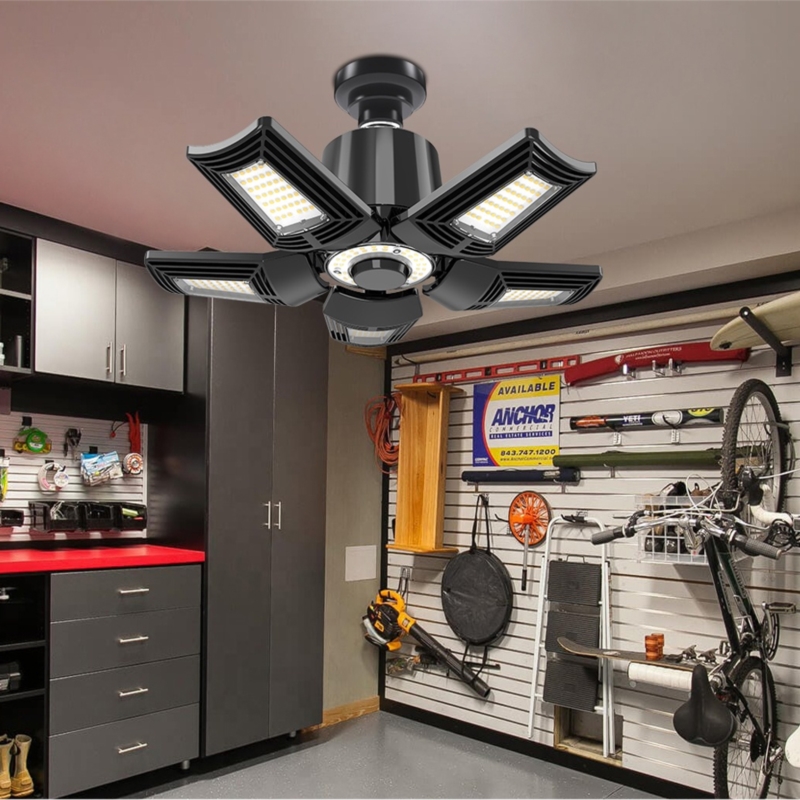Lampa warsztatowa robocza sufitowa 5-skrzydłowa 80W