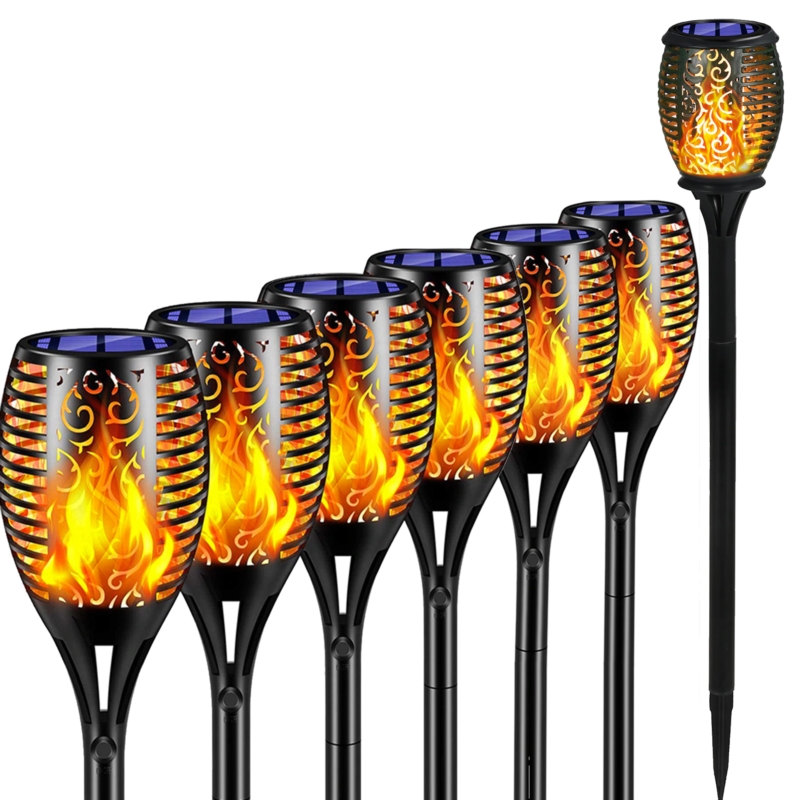 Lampa solarna Pochodnia z płomieniem LED 6 sztuk
