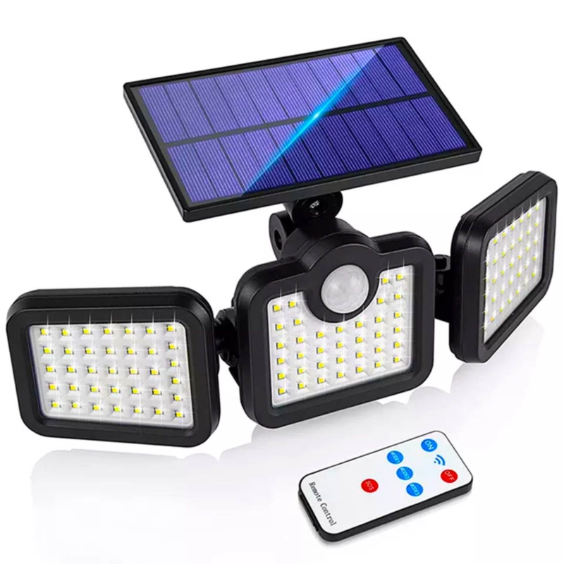 Lampa solarna zewnętrzna LED z czujnikiem zmierzchu + Pilot