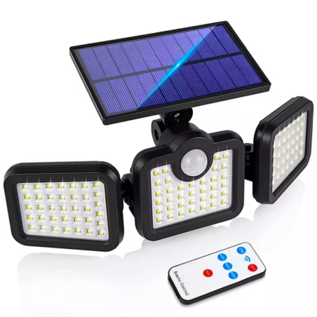 Lampa solarna zewnętrzna LED z czujnikiem zmierzchu + Pilot