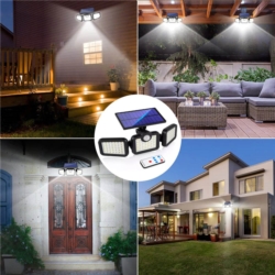 Lampa solarna zewnętrzna LED z czujnikiem zmierzchu + Pilot
