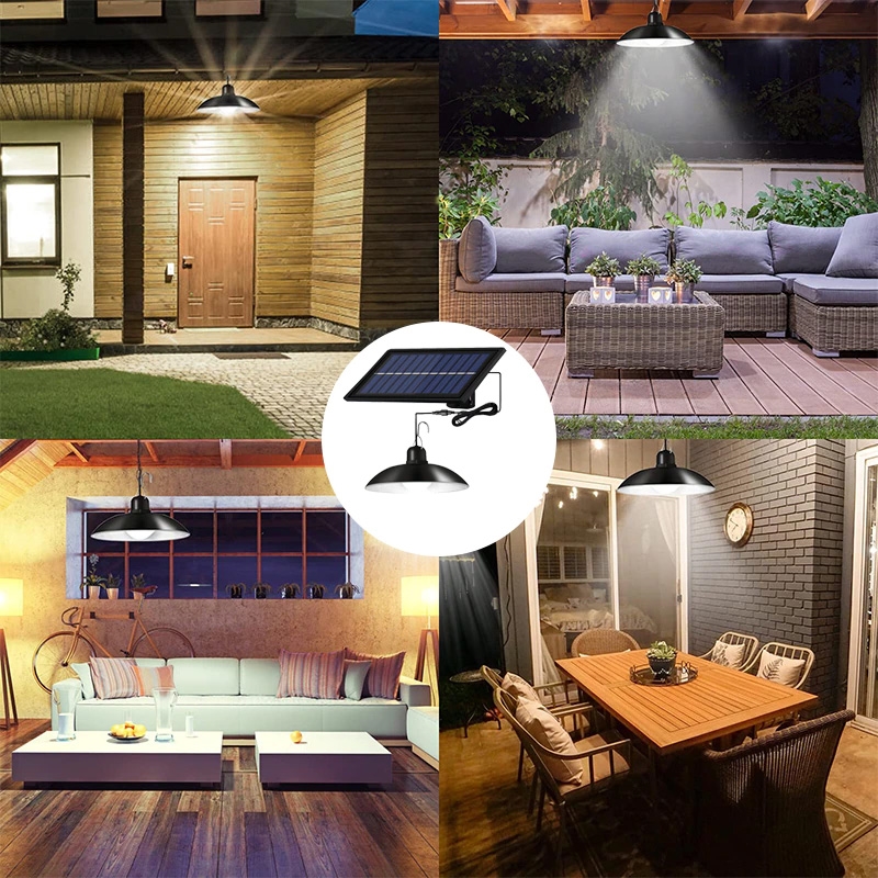 Lampa solarna wisząca żyrandol 2x30LED + Pilot