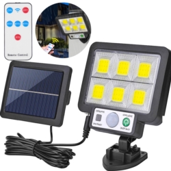 Lampa solarna naścienna LED COB z czujnikiem ruchu i zmierzchu 6x COB