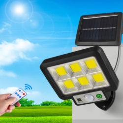 Lampa solarna naścienna LED COB z czujnikiem ruchu i zmierzchu 6x COB