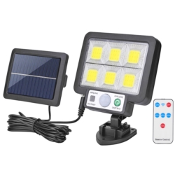 Lampa solarna naścienna LED COB z czujnikiem ruchu i zmierzchu 6x COB