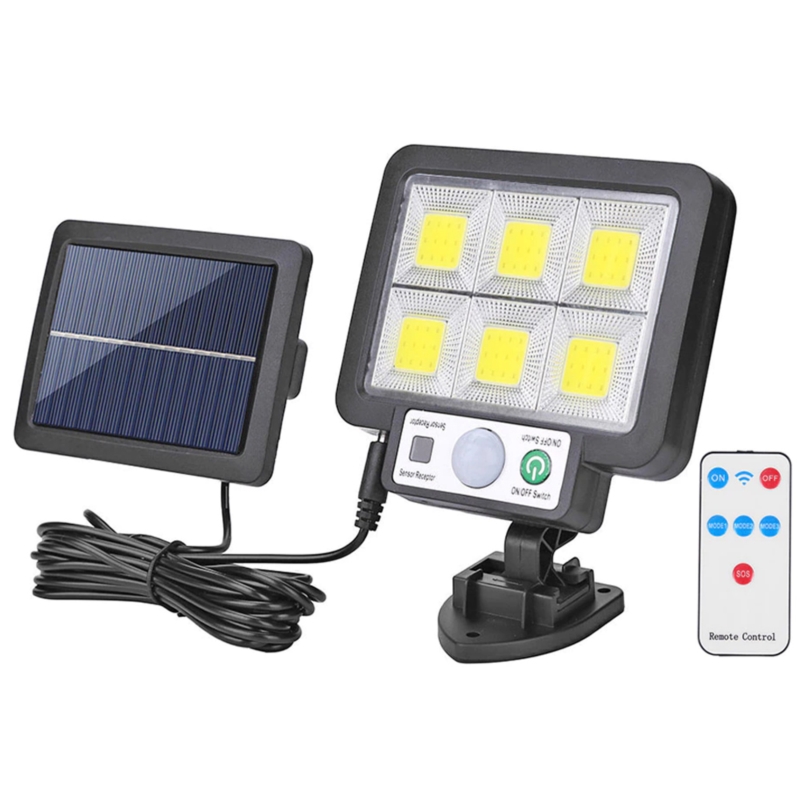 Lampa solarna naścienna LED COB z czujnikiem ruchu i zmierzchu 6x COB