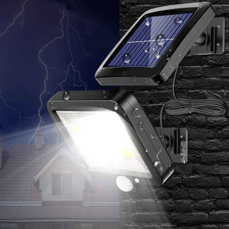 Lampa solarna naścienna LED COB z czujnikiem ruchu i zmierzchu 1x COB