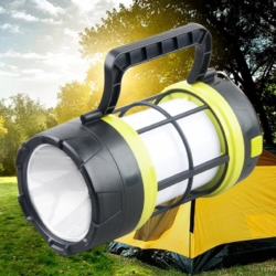 Lampa solarna na biwak akumulatorowa z funkcją latarki z uchwytem LED USB 3w1