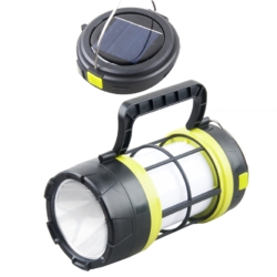 Lampa solarna na biwak akumulatorowa z funkcją latarki z uchwytem LED USB 3w1