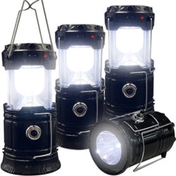 Lampa solarna kempingowa latarka turystyczna Czarna