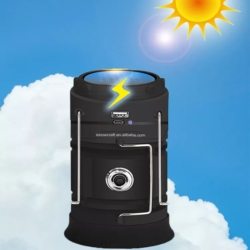 Lampa solarna kempingowa latarka turystyczna Czarna
