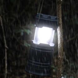 Lampa solarna latarka na biwak Płomień 3w1 Czarna