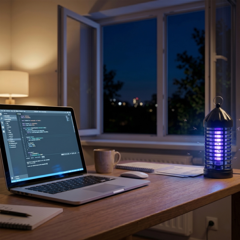 Lampa owadobójcza elektryczna UV 2W na komary i owady, wisząca