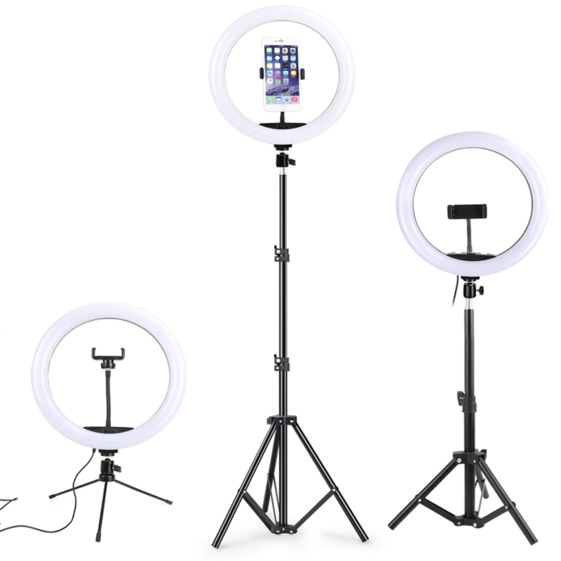 Lampa pierścieniowa do selfie LED RGB + 2x Statyw