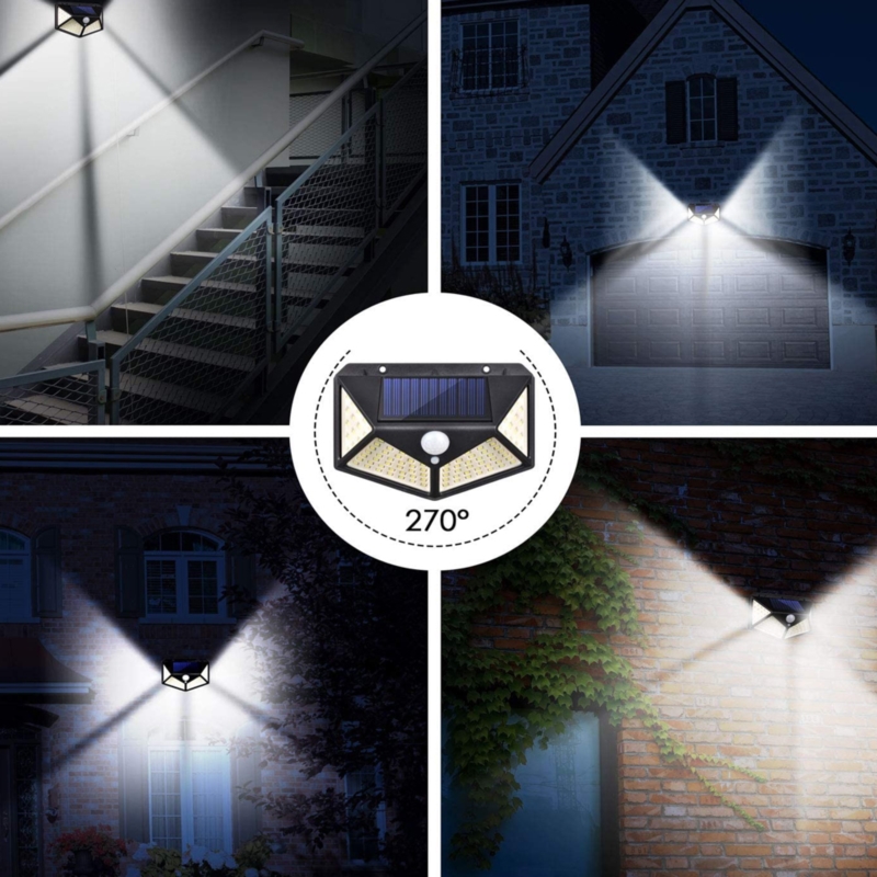 Lampa naścienna solarna z czujnikiem 100LED 100W