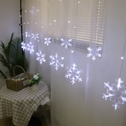 Kurtyna świetlna lampki świąteczne LED w Śnieżynki 120LED IP44 Biały Zimny