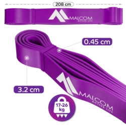 Guma oporowa do ćwiczeń gumy Powerband Fioletowa 17-26kg