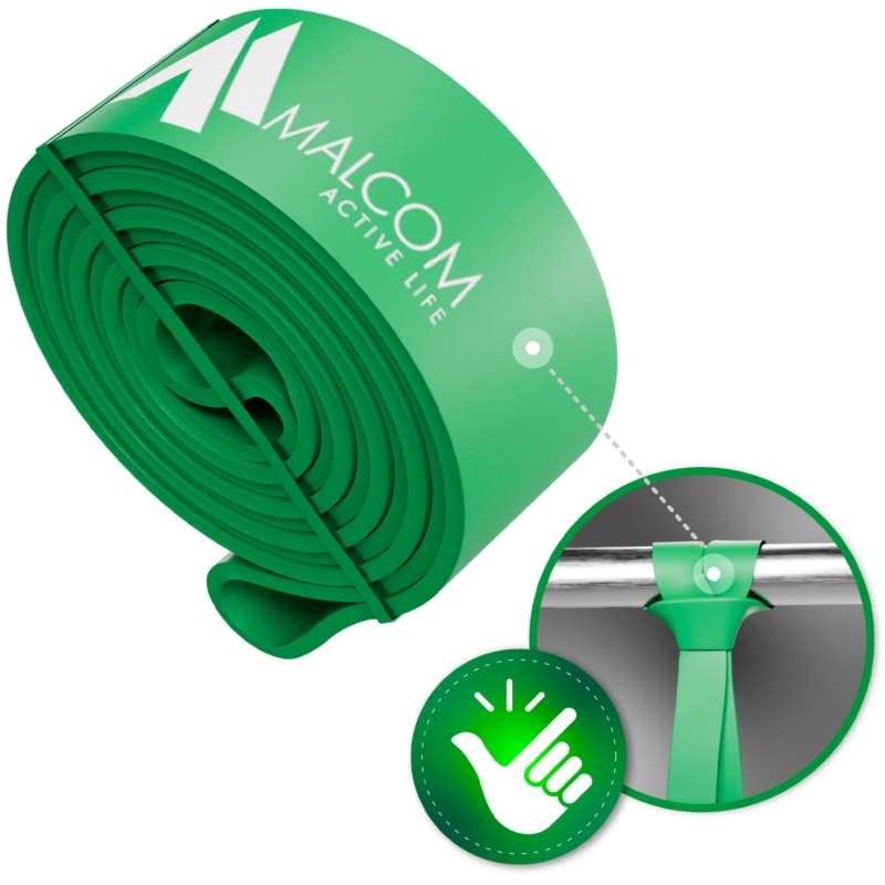 Guma oporowa do ćwiczeń gumy Powerband Zielona 27-36kg