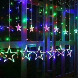 Kurtyna świetlna lampki świąteczne LED w Gwiazdki 120LED IP20 Multikolor