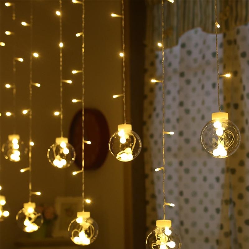 Kurtyna świetlna lampki świąteczne LED w Bombki 138LED IP44 Biały Ciepły