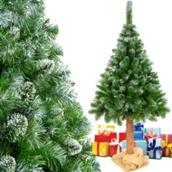 Choinka sztuczna na pniu Sosna diamentowa 220cm + Worek jutowy
