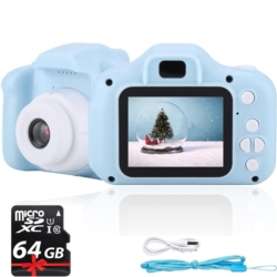 Cyfrowy aparat fotograficzny dla dzieci Niebieski + Karta 64GB