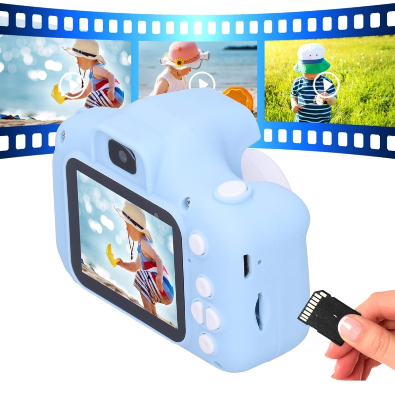 Cyfrowy aparat fotograficzny dla dzieci Niebieski + Karta 64GB
