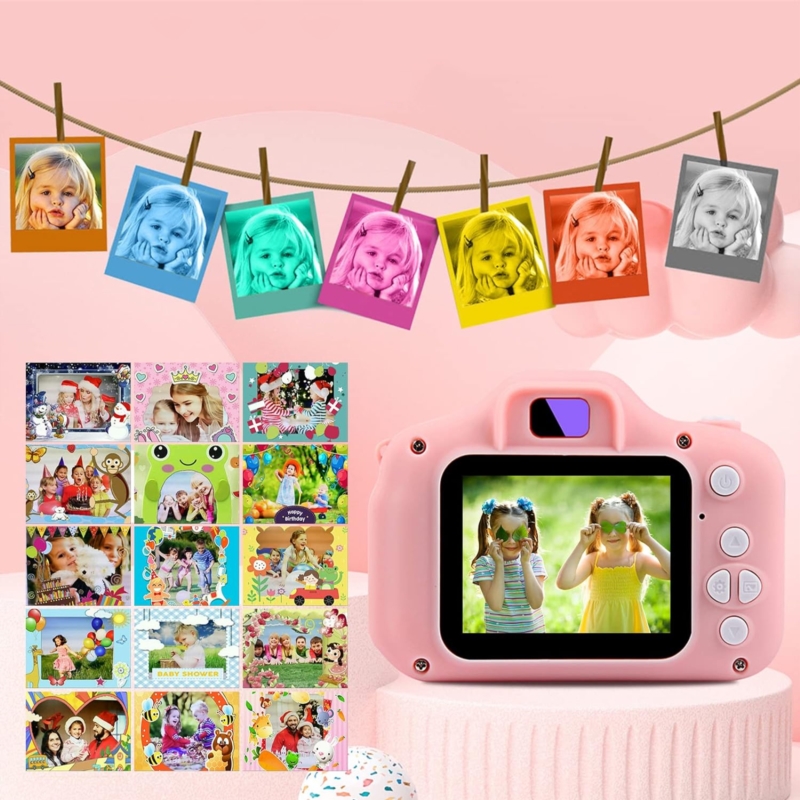 Cyfrowy aparat fotograficzny dla dzieci Różowy + Karta 64GB