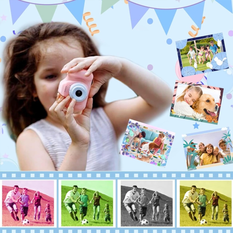 Cyfrowy aparat fotograficzny dla dzieci Różowy + Karta 64GB