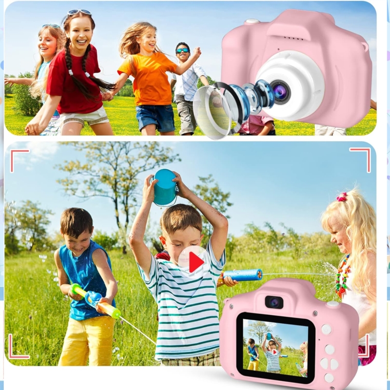 Cyfrowy aparat fotograficzny dla dzieci Różowy + Karta 64GB