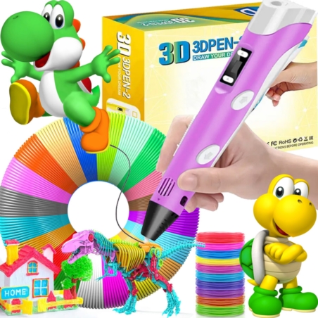 Długopis 3D dla dzieci drukarka Różowy + Wkłady 210m