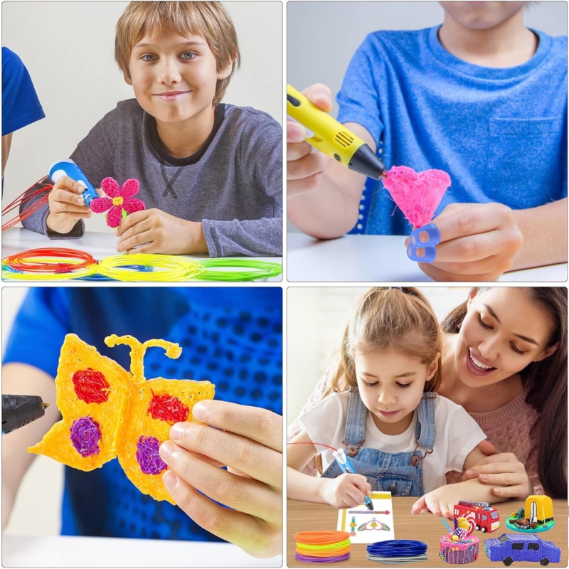 Długopis 3D dla dzieci drukarka Fioletowy + Wkłady 210m