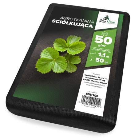 Agrotkanina wiosenna ściółkująca na chwasty czarna 50g/m2 1,1x50m