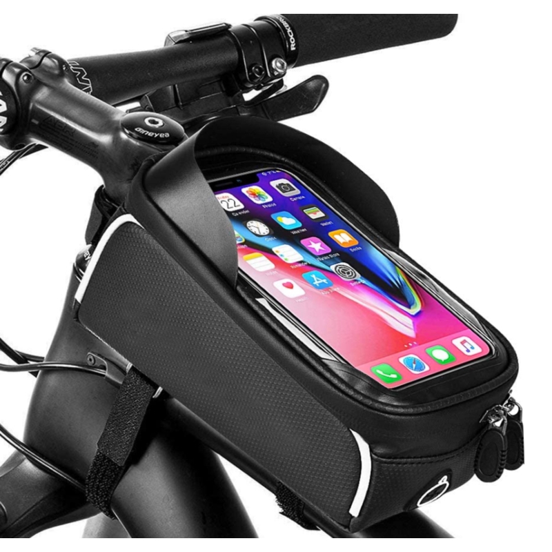 Torba rowerowa na ramę sakwa + Uchwyt na telefon