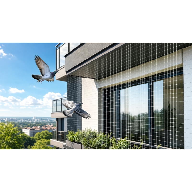 Siatka zabezpieczająca na balkon przeciw ptakom 3x2m