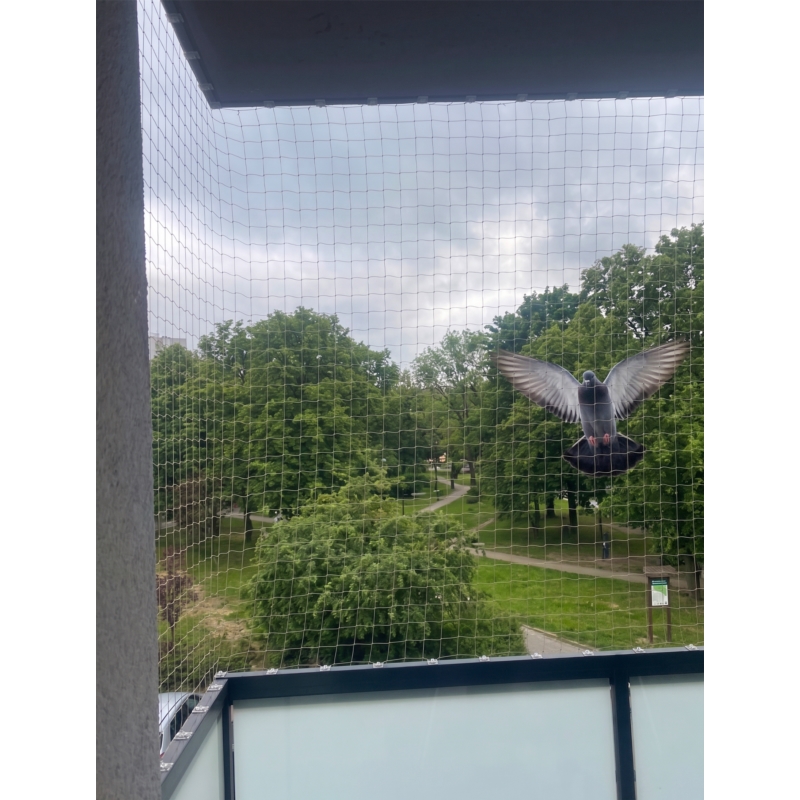 Siatka zabezpieczająca na balkon przeciw ptakom 3x2m