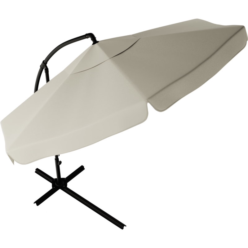 Parasol ogrodowy na wysięgniku składany 350cm Kremowy + Pokrowiec
