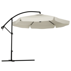 Parasol ogrodowy na wysięgniku składany 350cm Kremowy + Pokrowiec