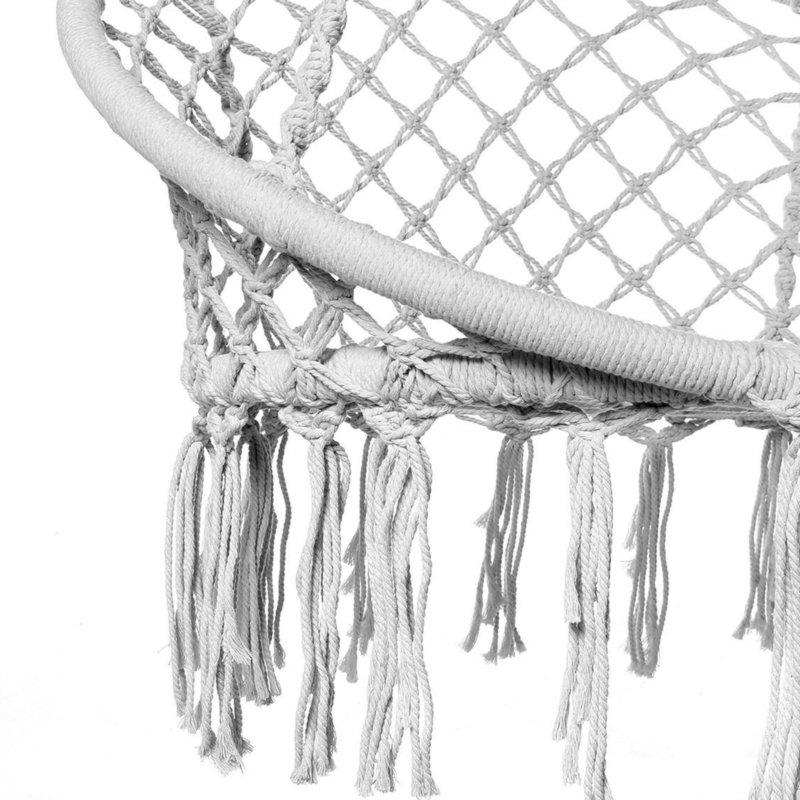 Huśtawka wisząca pleciona fotel BOHO Szara