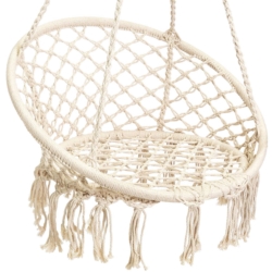 Huśtawka wisząca pleciona fotel BOHO Ecru