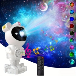 Projektor nebuli i księżyca lampka nocna Astronauta z głośnikiem + Pilot