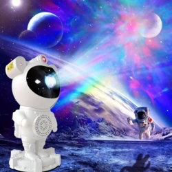 Projektor nebuli i księżyca lampka nocna Astronauta z głośnikiem + Pilot