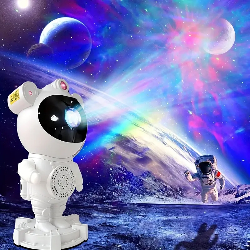 Projektor nebuli i księżyca lampka nocna Astronauta z głośnikiem + Pilot