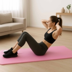 Mata antypoślizgowa do ćwiczeń, fitness lub jogi NBR Różowa 183x61x1,5cm