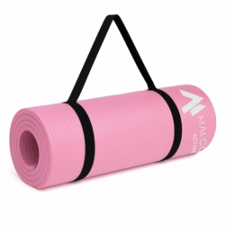 Mata antypoślizgowa do ćwiczeń, fitness lub jogi NBR Różowa 183x61x1,5cm